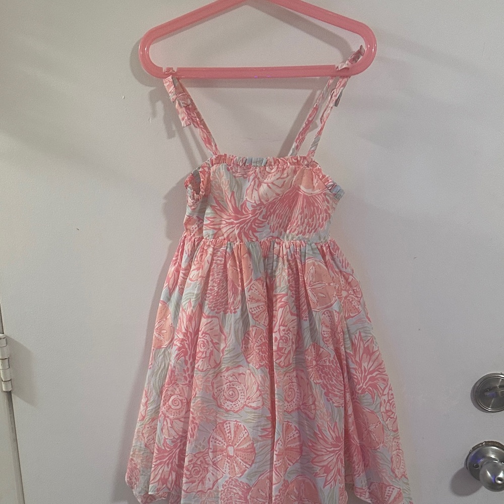 Floral Pink and White Kids Dress
